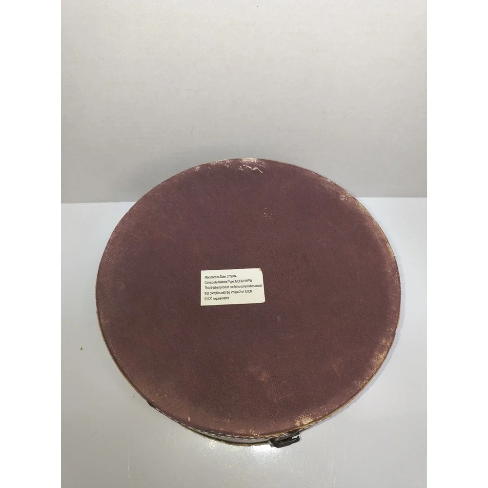 Vintage Style Nesting Round Hat Box Set Hardboard Metal Latch